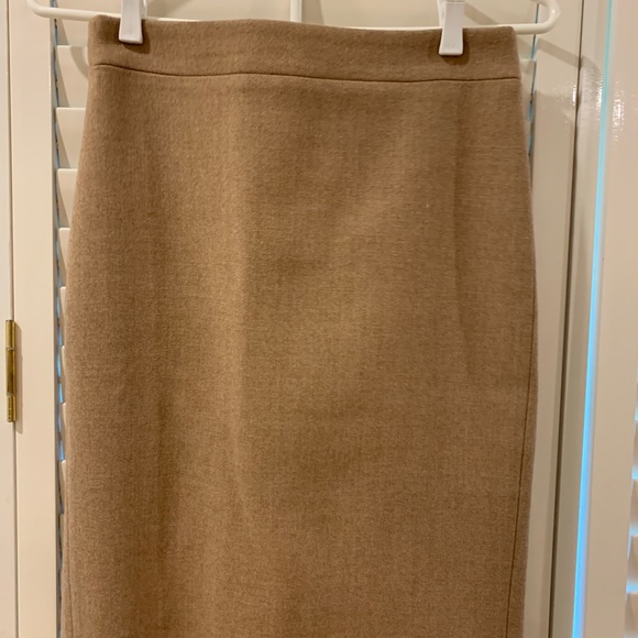 J Crew Double Serge Wool No 2 Pencil Skirt Beige - Picture 2 of 8